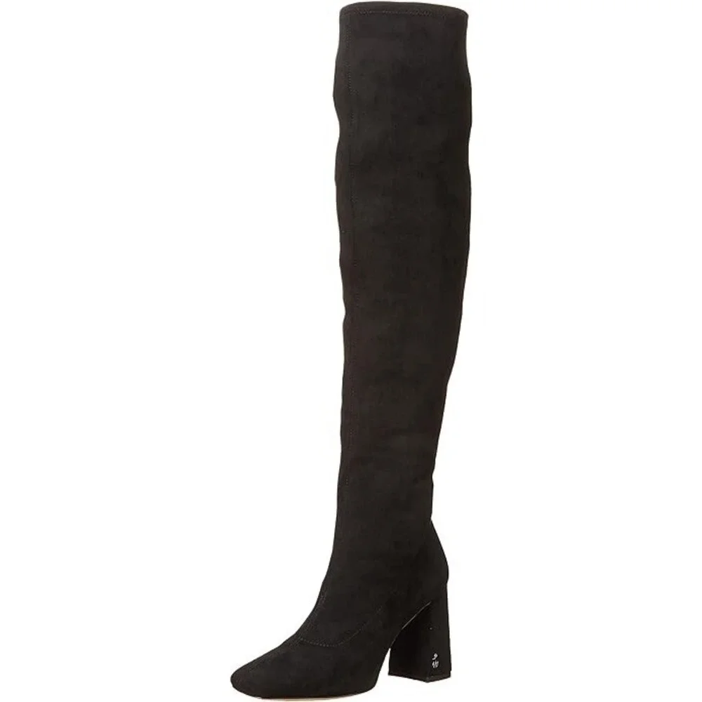 Sam Edelman Women's Cosette Over-The-Knee Boot Black Microsuede Stretch Size 9 M